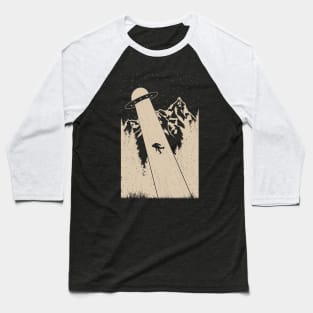 Bigfoot Ufo Abduction Baseball T-Shirt